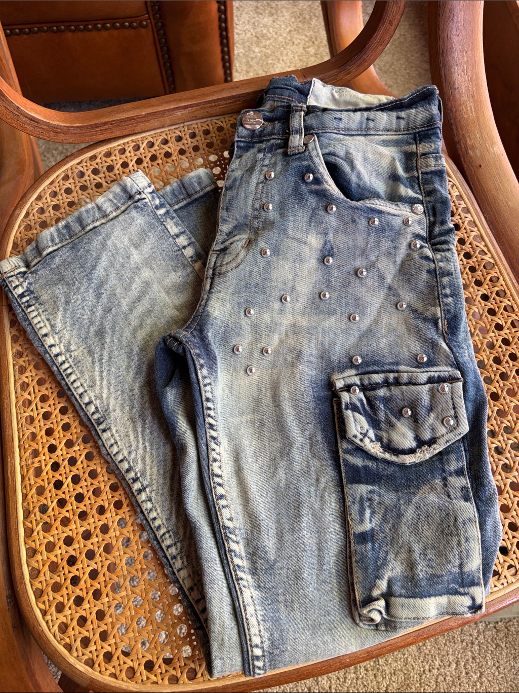 Fwrd Denim Embellished Cargo Jeans
